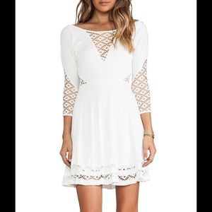 Free People White To The Point Lace panel Dress